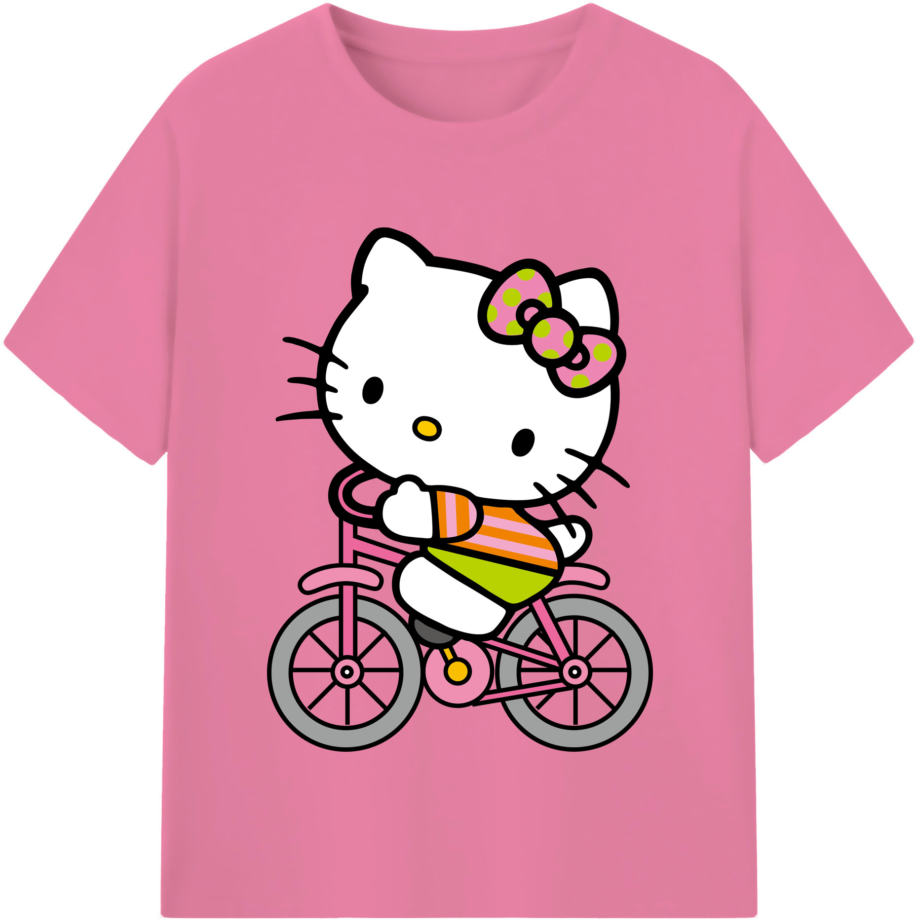 （画像用） Hello Kitty ハローキティ 綿100％半袖Tシャツ（フロントプリント）